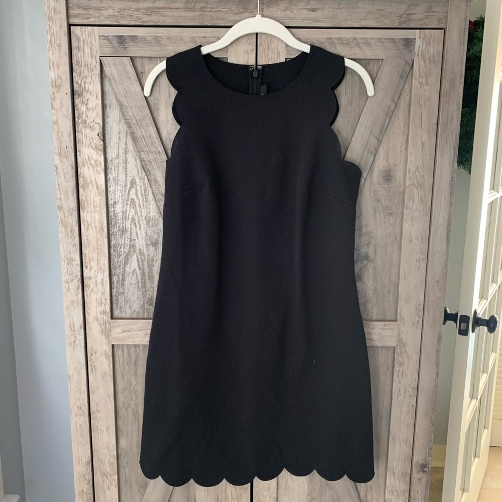 J. Crew black scalloped dress